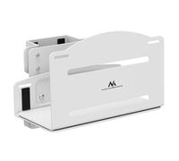 Maclean MC-116W - Supporto da parete per unità centrale regolabile 122-212 mm, in acciaio robusto 10 kg, con cinghie di sicurezza per montaggio verticale per scrivania palo colonna