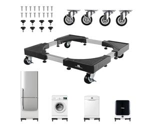 Maclean MC-118B - Supporto universale per lavatrice asciugatrice frigorifero con ruote e blocco regolabile da 500 a 700 mm, base robusta antiscivolo, 200 kg