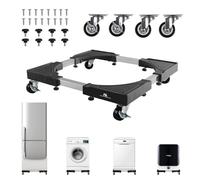 Maclean MC-119B - Supporto mobile per lavatrice ed elettrodomestici fino a 200 kg, larghezza regolabile 700-900 mm, ruote con freni base stabile universale, superficie antiscivolo