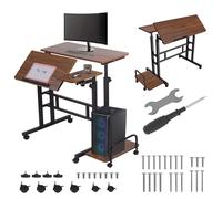 Maclean MC-124 B Scrivania mobile per laptop 80x60 cm regolabile 67-115 cm