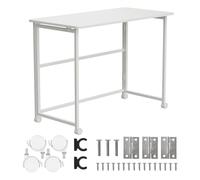 Maclean MC-1250 W - Scrivania portatile pieghevole, 100 x 50 cm, struttura in acciaio, portata 50 kg, scrivania da lavoro, ufficio, tavolo su ruote
