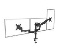 Maclean MC-137 - Supporto per 3 monitor da 17 a 27", con molle a gas, regolabile in altezza, girevole, inclinabile, robusta struttura in acciaio, VESA 75 x 75, 100 x 100, gestione dei cavi, nero