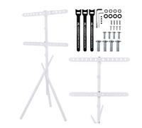 Supporto da pavimento per TV Maclean | 37-80 pollici, supporto indipendente, VESA 100 x 100-600 x 400, regolazione di rotazione di ±45°, capacità di carico di 60 kg, organizzazione dei cavi (bianco)