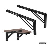 Maclean MC-196 Supporti pieghevoli per mensola 2 pezzi, nero, portata 50 kg