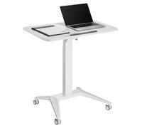 Maclean MC-453 - Scrivania portatile per computer portatile con regolazione pneumatica, 80 x 52 cm, max. 8 kg, altezza regolabile max. 109 cm Postazione di lavoro Carrello (bianco)