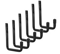 Maclean MC-488 - Set di 6 ganci da parete in acciaio, colore Nero
