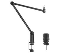 Maclean MC-898 Supporto professionale per microfono con gestione integrata dei cavi Asta Microfono regolabile Montaggio da tavolo max. 1kg