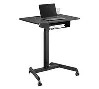 Maclean MC-903 Tavolo per laptop regolabile in Altezza max 113cm con rotelle e Casetto Scrivania sit-stand Postazine di lavoro Carrello (Nero)