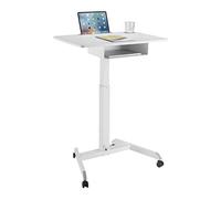 Maclean MC-903 Tavolo per laptop regolabile in Altezza max 113cm con rotelle e Casetto Scrivania sit-stand Postazine di lavoro Carrello (Bianco)