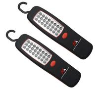 Maclean MCE03 Lampada da officina 24 LED - Set 2 pezzi magnete gancio