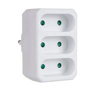 Maclean MCE212 tripla presa piatta 3x6A, spina universale