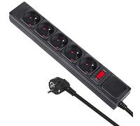 Maclean MCE219 Multipresa Ciabatta Elettrica A 5 Prese, 1,5 m, Interruttore Multiplo, Protezione Per Bambini, Spina Schuko 250 VAC/10 A FR