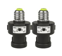Maclean MCE21B Portalampada E27 con sensore crepuscolare e timer - 2 pezzi