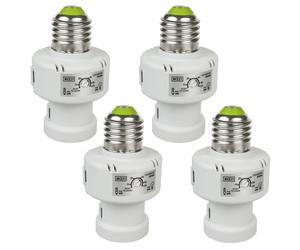 Maclean MCE21W Portalampada con sensore crepuscolare, E27, 4 pezzi, IP20, 110-24