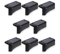 Maclean MCE319 lampada solare per Patio Giardino Illuminazione solare per recinzioni esterne, luce scale LED, luce giardino, IP44, 4000K, Ni-MH 100 mAh, sensore crepuscolare (8x pezzi)