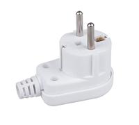Maclean MCE331 Spina di contatto 250V Spina angolare Unischuko con Messa a Terra 16A Plastica Bianco