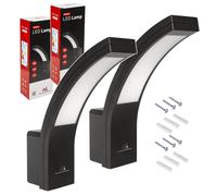 Maclean MCE343 B Lampada da facciata LED 10W 800lm 4000K IP54 Nero - Set 2 pezzi