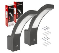 Maclean MCE343 GR Lampada da facciata LED 10W 800 lm 4000K IP54 2 pezzi grigio