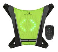 Maclean MCE420 Gilet di Sicurezza ad Alta visibilità con Indicatore Luminoso a LED Telecomando Running Cycling USB Gilet da Ciclismo
