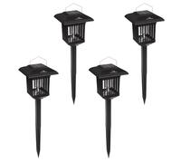 Maclean MCE448 - Set di 4 pezzi 2 in 1, luce solare a LED decorativa con trappola per insetti Mosquito lampada con luce UV lampada solare insetto assassino 2 modalità di lavoro IP44