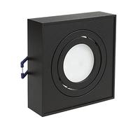 Maclean MCE464 B Faretto da incasso Spot light per LED alogena GU10 (Faretto quadrato- senza lamp., Nero)