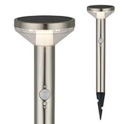 Maclean MCE465 C/M Lampada solare LED da Incasso Sensore di Movimento e Sensore Crepuscolare 3 Modalità di Funzionamento (1-Lampada, Cromato opaco)