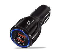 Maclean MCE478 Caricabatteria Da Auto USB a 2 slot Accendisigari 12-24V Quick Charge 3.0 2x connessioni USB 1x QC3.0 fino a 30W 1x 3.1A Smartphone Tablet GPS MP3 MP4 (Nero)