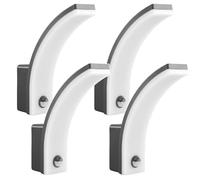 Maclean MCE512 - Set di 4 applique a LED con sensore di movimento PIR, per esterni ed interni, lampada da parete, 20 W, IP65, resistente all'acqua, 2000 lm, 4000 K, bianco neutro, area di rilevamento