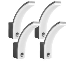 Maclean MCE512 - Set di 4 applique a LED con sensore di movimento PIR, per esterni ed interni, lampada da parete, 20 W, IP65, resistente all'acqua, 2000 lm, 4000 K, bianco neutro, area di rilevamento