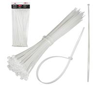 Maclean MCTV-463 W Fascette per cavi (100 pezzi) Bianco, 3,6 x 250 mm, resistenti ai raggi UV, temperatura di utilizzo - 40 +85 gradi C.