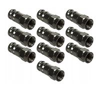 Maclean MCTV-916 - Connettore a compressione professionale F RG-6, adattatore per cavo antenna satellitare, cavo coassiale, nero, nichel, 10 pezzi