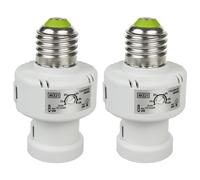 Supporto per lampadina Maclean MCE21W con sensore crepuscolare e timer E27 100W bianco (2)