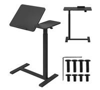 Maclean Scrivania per computer portatile regolabile in altezza 755 - 1108 mm, inclinabile fino a 60°, portatile con ruote, portata fino a 30 kg, ergonomica e stabile, per ufficio e ufficio (nero)