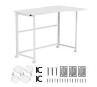 Maclean Scrivania pieghevole MC-1250 L 100x65 cm Bianco con ruote