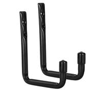 Maclean set di 2 staffe da parete | Supporto per pneumatici, ruote, scale e biciclette | Costruzione in acciaio con rivestimento in gomma | Fino a 22 kg (Altezza:14 cm, Lunghezza:11,5 cm)