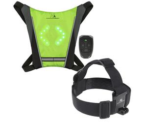 Maclean Set Gilet LED MCE420 + Fascia testa MC-825 con Telecomando