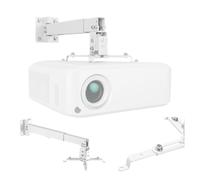 Maclean Supporto da parete e soffitto per proiettori (bianco) | 20 kg, braccio 350-560 mm, intervallo di regolazione ±15° e ±8°, bracci 225-316 mm, acciaio, guida cavi