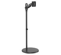 Maclean Supporto da Pavimento mobile per monitor/TV, molla a gas, 17"-35", 2-10kg, nero, Porta TV da Terra con Ruote, Carrello Inclinazione MC-970 (Nero)