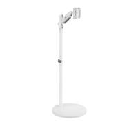 Maclean Supporto da Pavimento mobile per monitor/TV, molla a gas, 17"-35", 2-10kg, nero, Porta TV da Terra con Ruote, Carrello Inclinazione MC-970 (Bianco)
