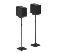 Maclean Supporto per altoparlante, regolabile in altezza e girevole | Guida cavi all'interno della struttura, portata fino a 5 kg, base 230 × 230 mm, acciaio verniciato a polvere