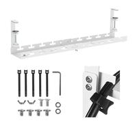 Maclean Supporto per cavi da tavolo regolabile | fissaggio a morsetto | Gestione cavi per Home Office Gaming | Portata fino a 5 kg (bianco, 1 livello/lunghezza: 433 - 728 mm)