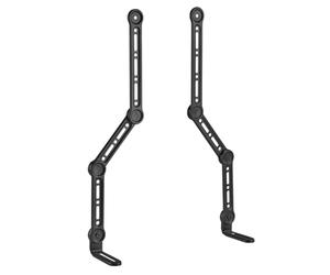Maclean Supporto universale per soundbar fino a 15 kg | Supporto per altoparlanti per il montaggio sotto o sopra TV | Bracci regolabili, compatibile VESA (Diagonale schermo: max. 90'')