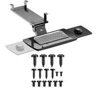 Maclean Vassoio per tastiera sotto la scrivania con vassoio per mouse, regolabile in altezza, inclinabile e girevole | Supporto ergonomico per scrivania fino a 5 kg | Supporto per tastiera in acciaio