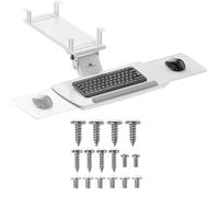 Maclean Vassoio per tastiera sotto la scrivania con vassoio per mouse, regolabile in altezza, inclinabile e girevole | Supporto ergonomico per scrivania fino a 5 kg | Supporto per tastiera in acciaio