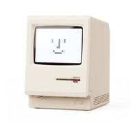 Maclock WB-8 Sveglia retrò Pixel, stile computer anni '80, orologio digitale elettronico con ampio display LCD, orologio da scrivania USB per camera da letto, sveglia multipla, calendario, temperatura