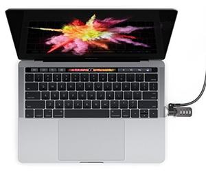 Maclocks Compulocks Adattatore per slot di sicurezza Ledge per Macbook Pro con Touch Bar - con lucchetto con cobinazione e cavo di sicurezza