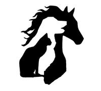 MACMRD Adesivi Per Auto 12.5 * 15.3 Cm Amante Degli Animali Cavallo Cane Gatto Adesivo Auto Decalcomania Del Vinile Divertente Cartone Animato Accessori Auto