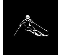 MACMRD Adesivi Per Auto 13.5 * 8.4 Cm Alla Moda Sci Alpino Adesivi Per Auto In Vinile Accessori Decorativi Per Auto Nero/Argento