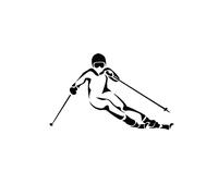 MACMRD Adesivi Per Auto 13.5 * 8.4 Cm Alla Moda Sci Alpino Adesivi Per Auto In Vinile Accessori Decorativi Per Auto Nero/Argento