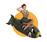 MACMRD Adesivi Per Auto 13 Cm * 11,9 Cm Per Pin Up Girl Bombs Adesivi Per Auto Camper Creativo Decal Antigraffio Per